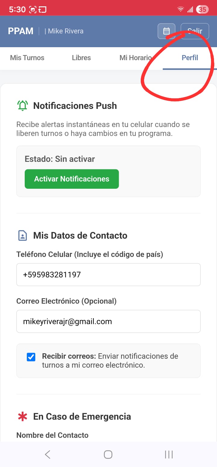 Ejemplo de Mi Perfil